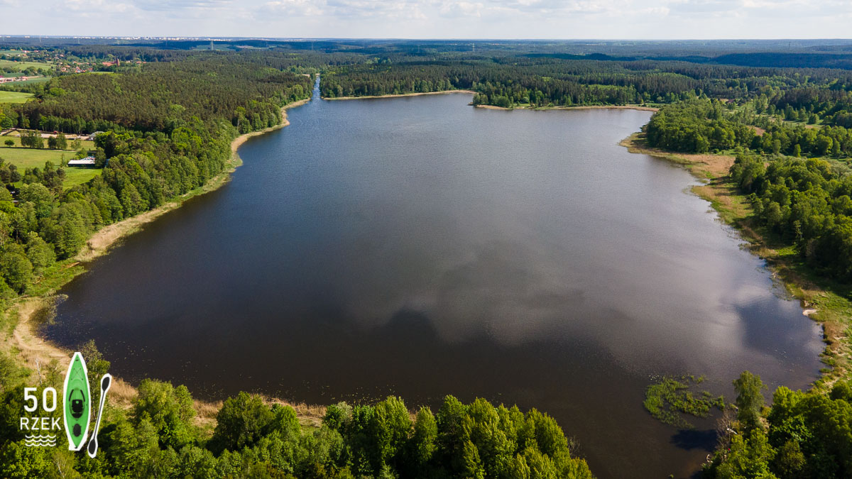 jezioro na rzece łyna zdjęcie z powietrza